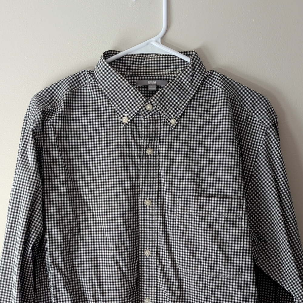 Uniqlo Black and White Gingham Shirt